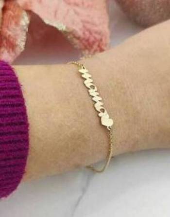 Pulsera mama y corazon oro...