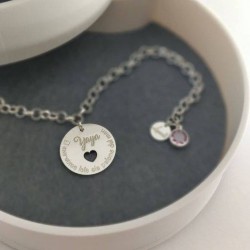 Pulsera MI HISTORIA piedra rosa