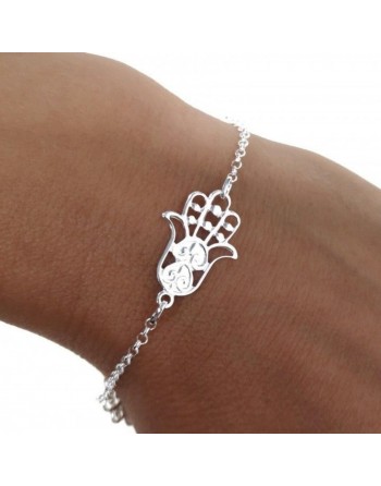 Pulsera plata de ley con...