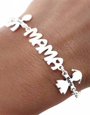 Pulsera plata de ley mama...