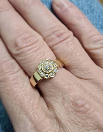 Anillo Begonia oro amarillo...